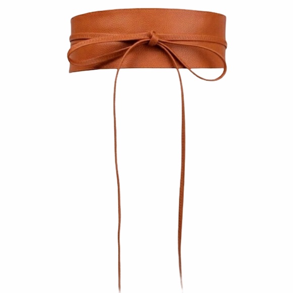 Accessories - Plus Size Brown PU Leather Wrap Belt